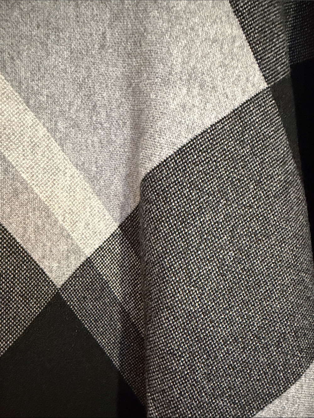 Rachel Zoe Charcoal and Light Gray Check Poncho - Picture 3 of 6